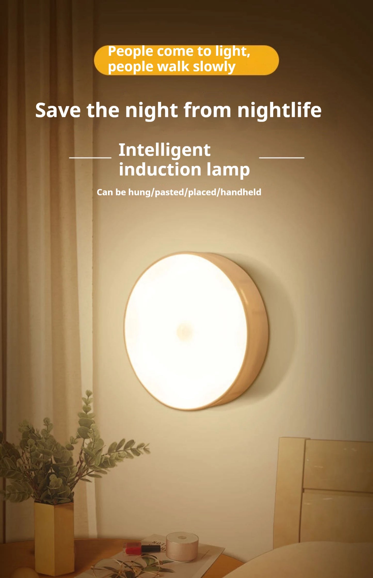 Motion Sensor LED Night Light for Bedroom & Stairs