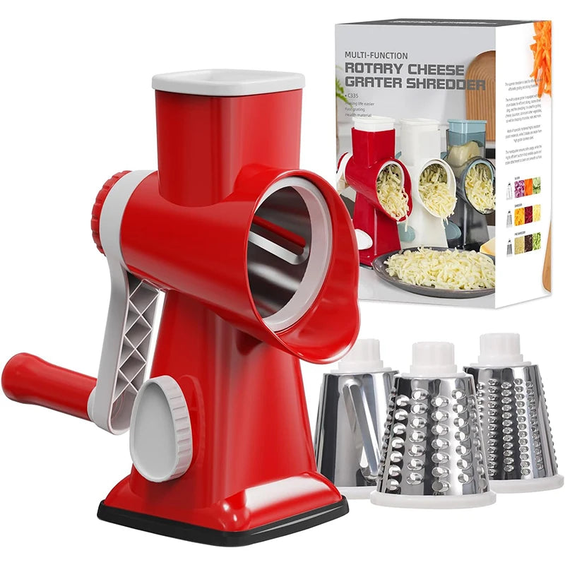 3-in-1 Rotary Grater Slicer & Shredder Set