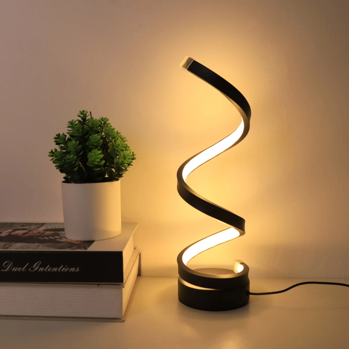 Sculptural Spiral Table Lamp