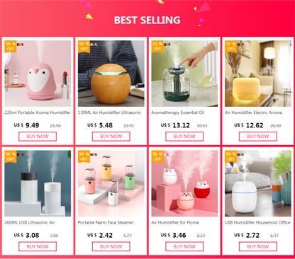 USB Mini Air Humidifier & Aroma Diffuser with LED