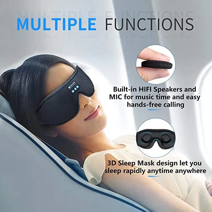 Soft Sleep Mask with Built-in Speaker & Mic