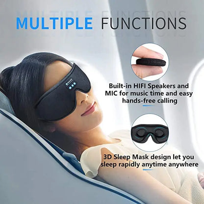 Soft Sleep Mask with Built-in Speaker & Mic