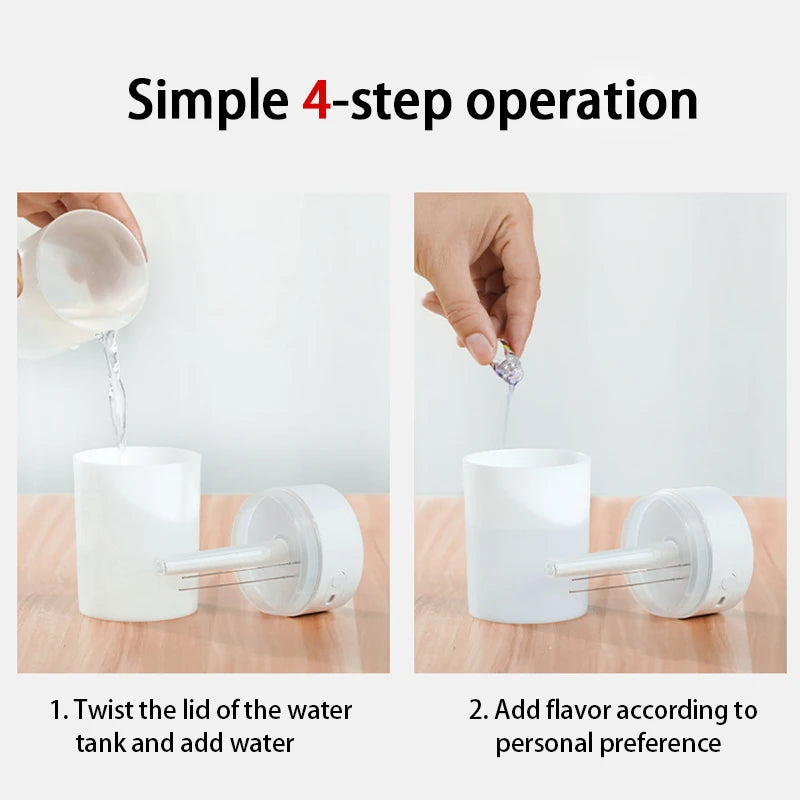USB Mini Air Humidifier & Aroma Diffuser with LED
