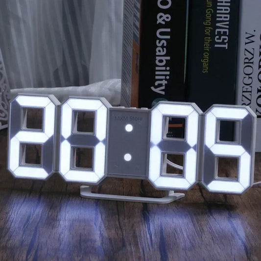 Adjustable 3D LED Digital Clock Night Mode Wall Decor