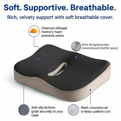 Memory Foam Seat Cushion for Tailbone & Sciatica Pain Relief