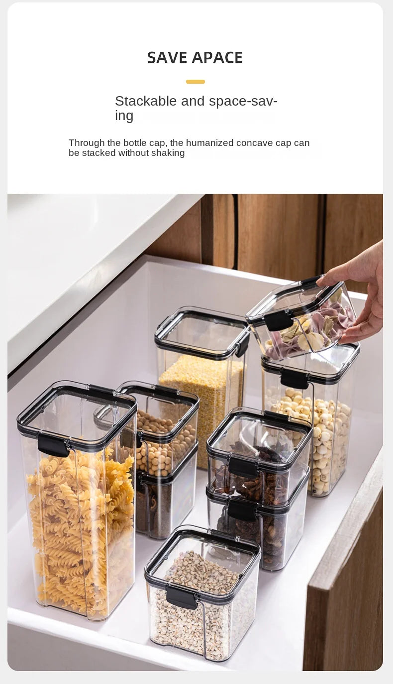 Sealed Kitchen Storage Jars & Grain Organizer Set