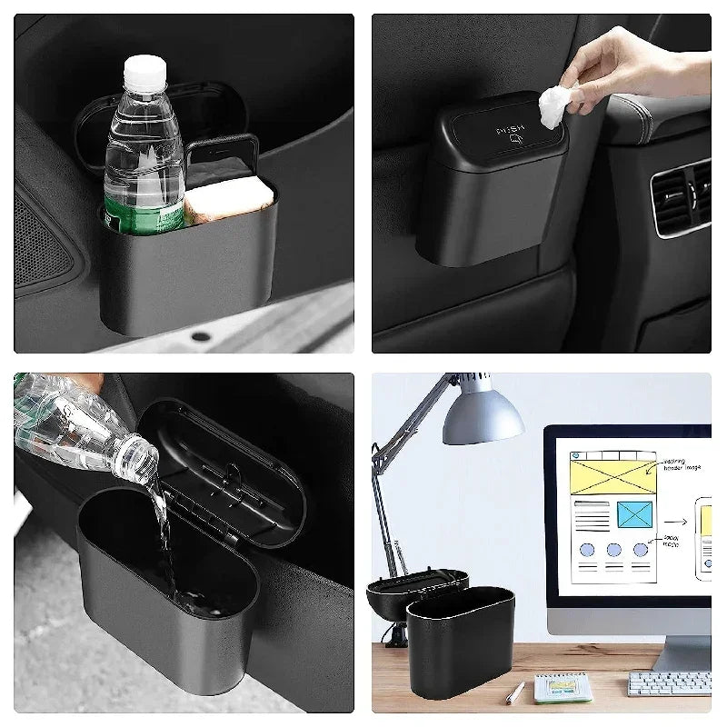 Mini Car Trash Can with Lid & 60 Bags