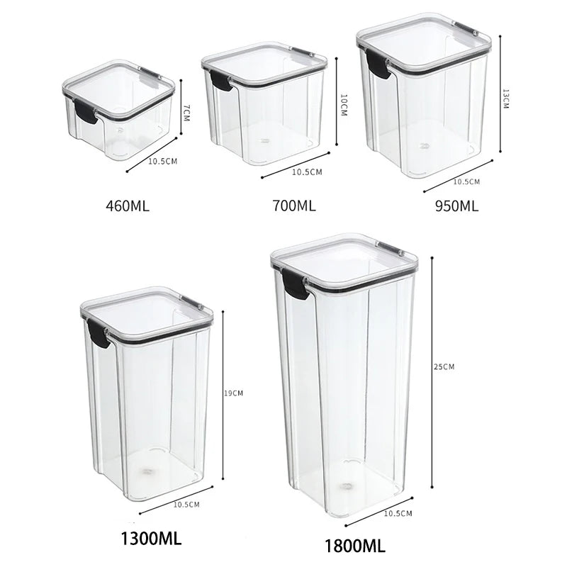 Sealed Kitchen Storage Jars & Grain Organizer Set