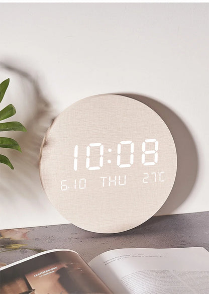 LED Digital Wall Clock with Temperature & Date