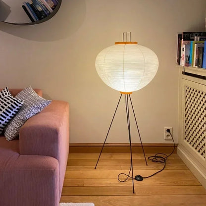 Japanese Wabi Sabi Rice Paper Standing Lamp