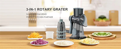 3-in-1 Rotary Grater Slicer & Shredder Set