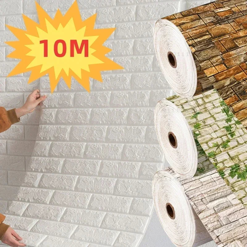 Self-Adhesive 3D Brick Wallpaper Panels