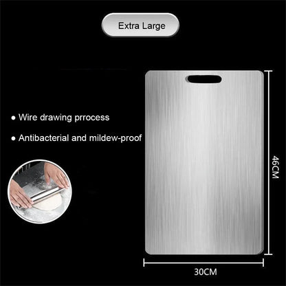 Thickened Double-Sided Stainless Steel Cutting & Kneading Board