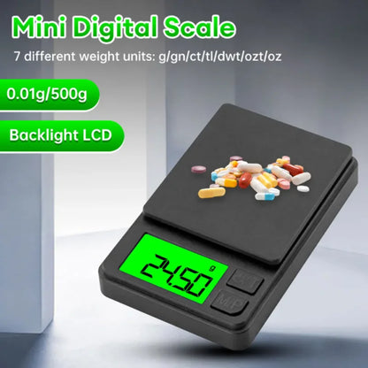 Precision Digital Pocket Scale 1000g – Backlit LCD, Travel Size