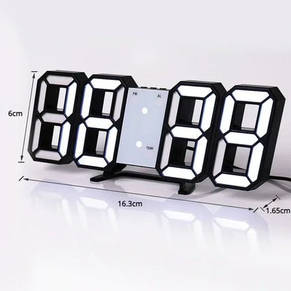 Adjustable 3D LED Digital Clock Night Mode Wall Decor