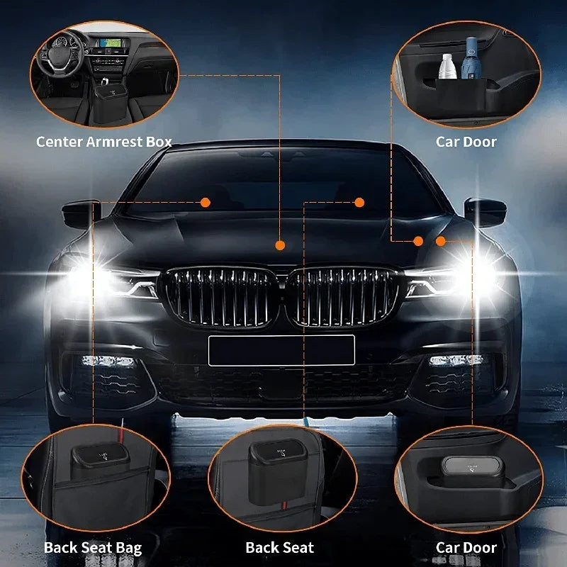 Mini Car Trash Can with Lid & 60 Bags