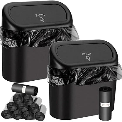 Mini Car Trash Can with Lid & 60 Bags