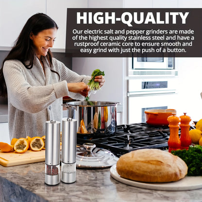 Electric Salt & Pepper Grinder Set with Light