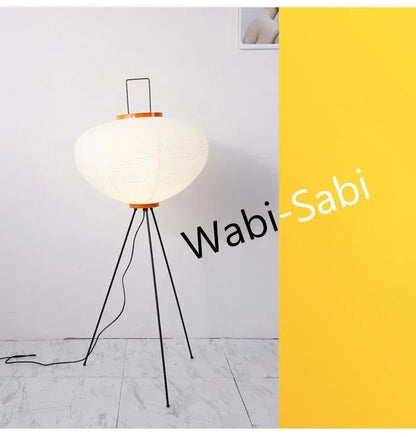 Japanese Wabi Sabi Rice Paper Standing Lamp