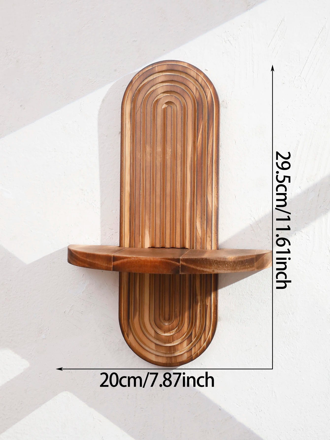 Boho Geometric Wood Wall Shelf