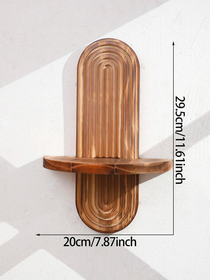 Boho Geometric Wood Wall Shelf