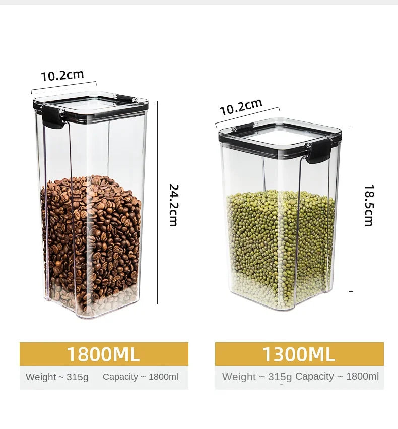 Sealed Kitchen Storage Jars & Grain Organizer Set