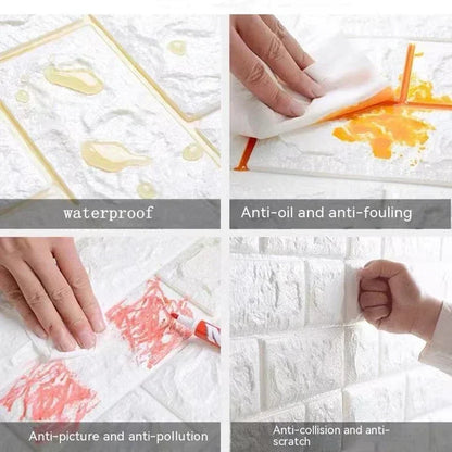 Self-Adhesive 3D Brick Wallpaper Panels