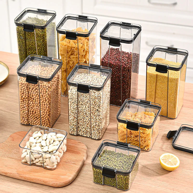 Sealed Kitchen Storage Jars & Grain Organizer Set