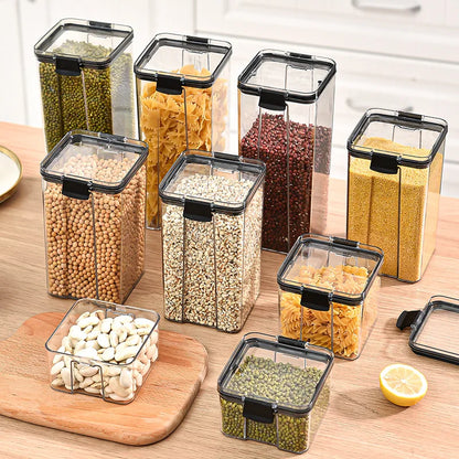 Sealed Kitchen Storage Jars & Grain Organizer Set