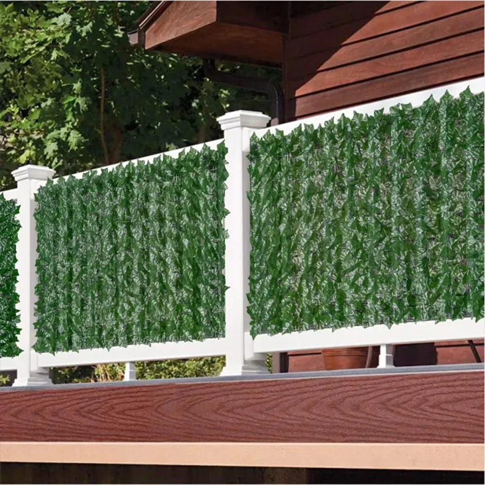 Artificial Ivy Hedge Green Leaf Fence Panels