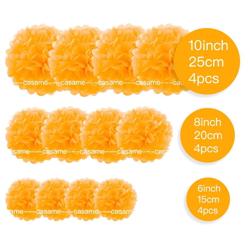 Handmade Paper Flower Pom Pom Decorations