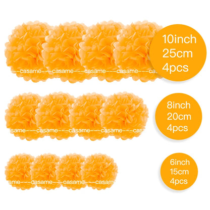 Handmade Paper Flower Pom Pom Decorations