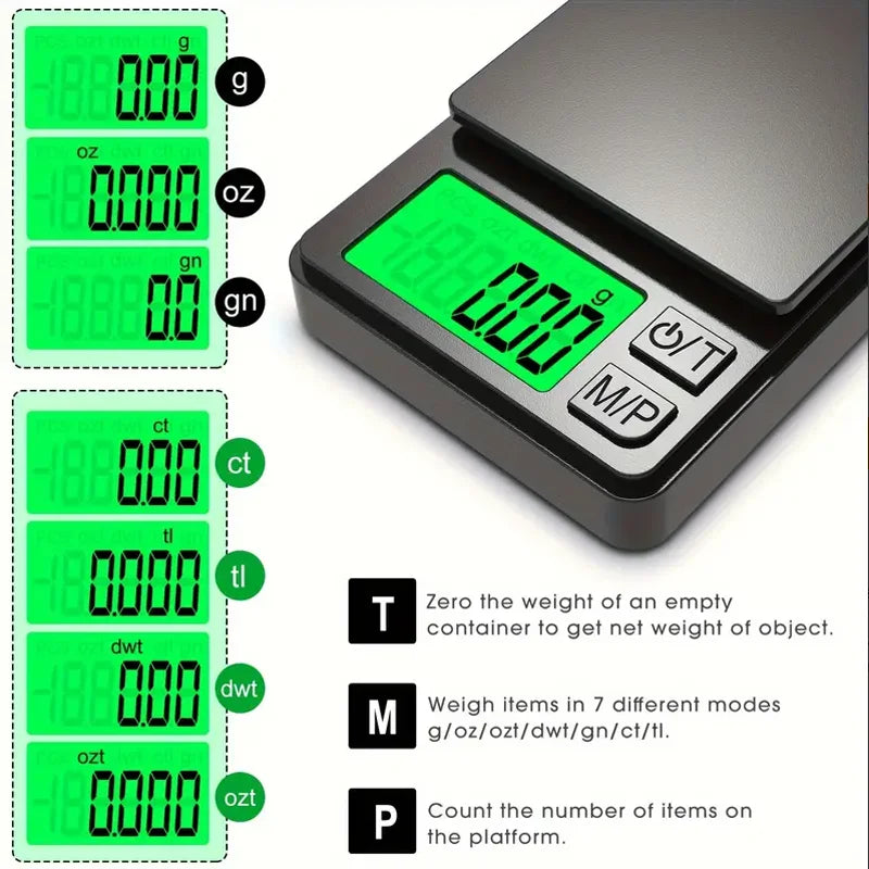 Precision Digital Pocket Scale 1000g – Backlit LCD, Travel Size
