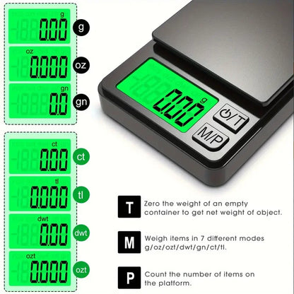Precision Digital Pocket Scale 1000g – Backlit LCD, Travel Size