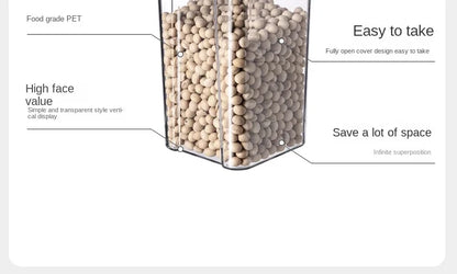 Sealed Kitchen Storage Jars & Grain Organizer Set