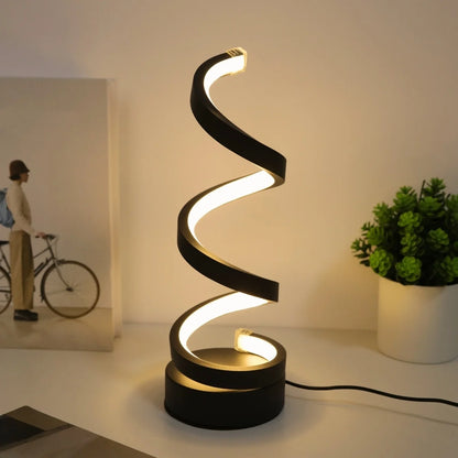Sculptural Spiral Table Lamp