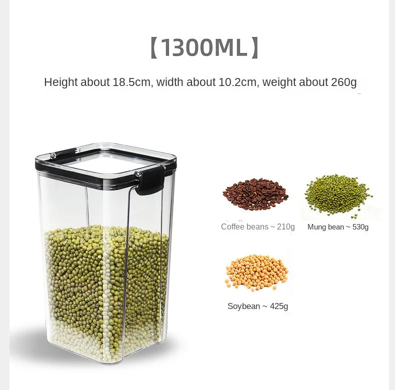 Sealed Kitchen Storage Jars & Grain Organizer Set
