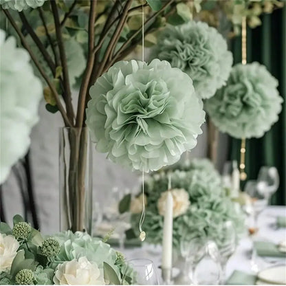 Handmade Paper Flower Pom Pom Decorations
