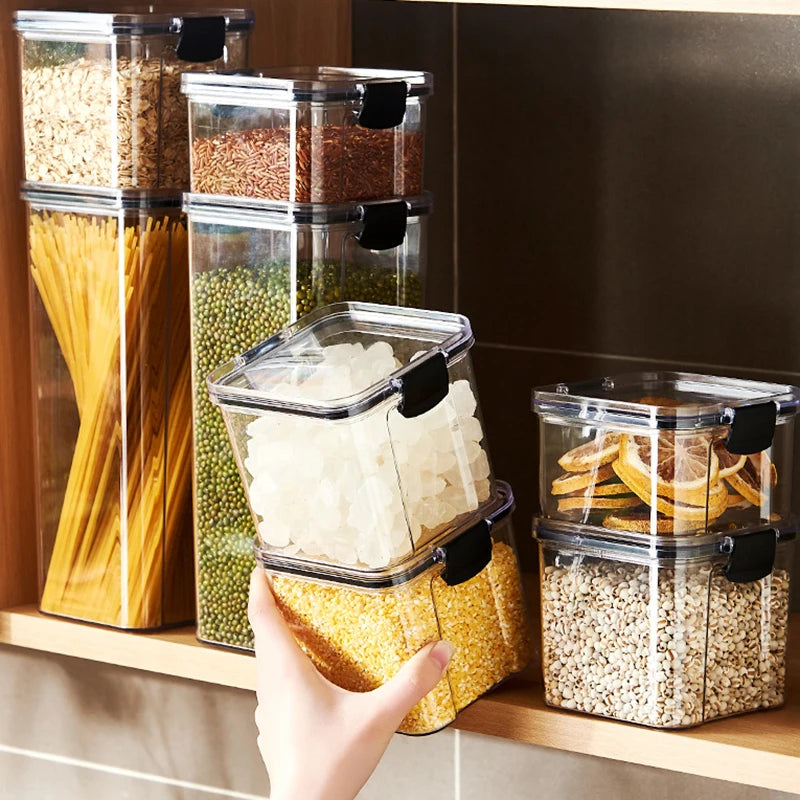 Sealed Kitchen Storage Jars & Grain Organizer Set