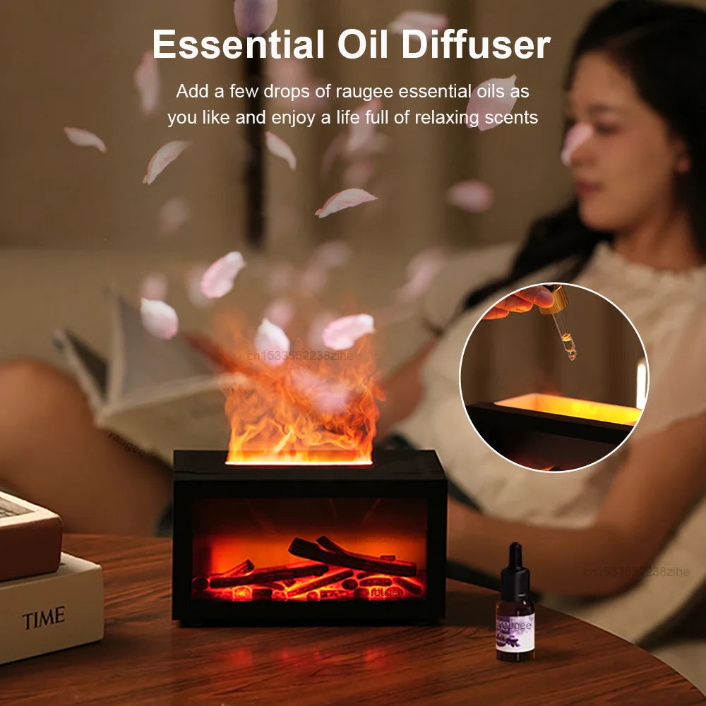 Fireplace Flame Humidifier & Aromatherapy Diffuser