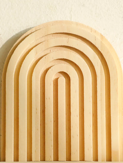 Boho Geometric Wood Wall Shelf