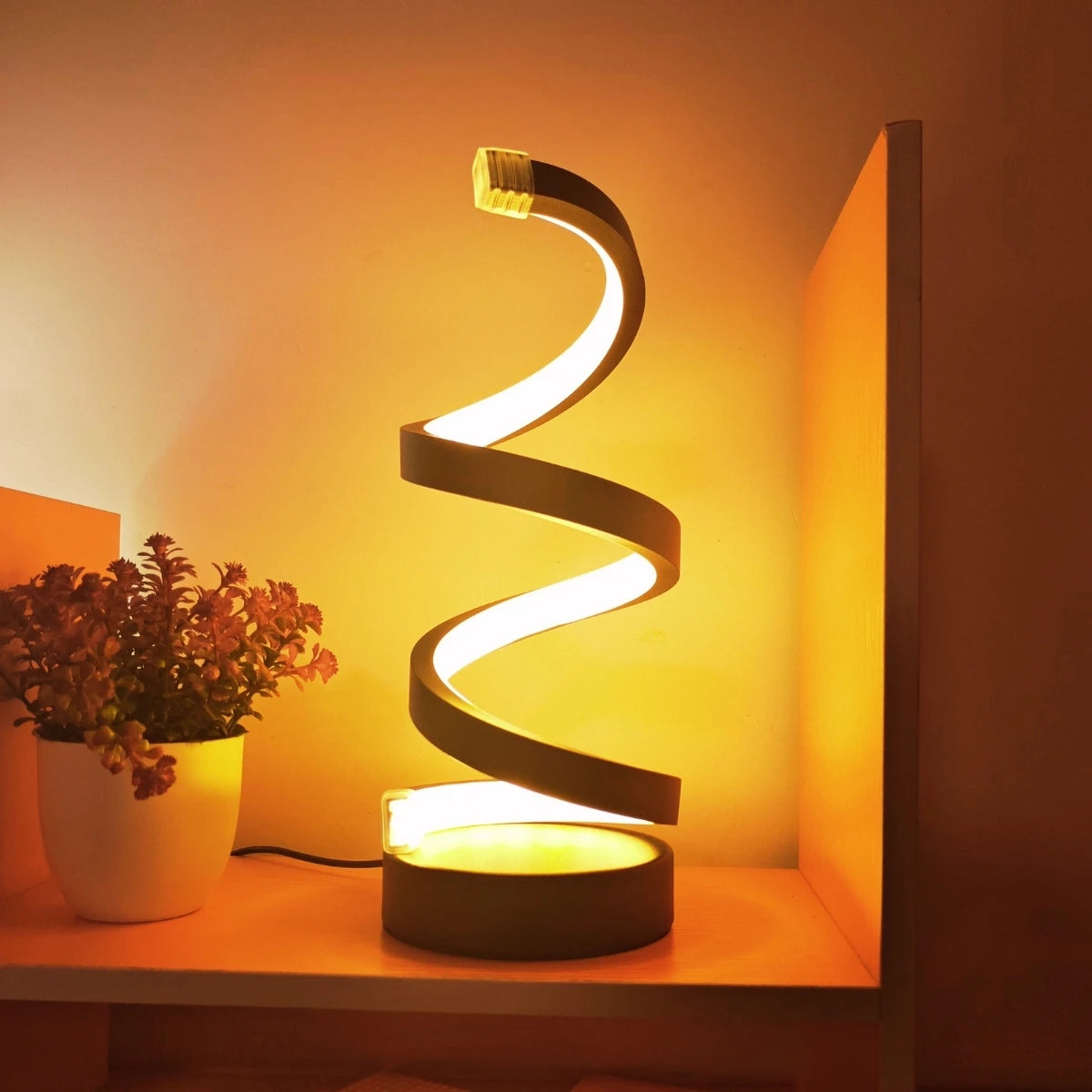 Sculptural Spiral Table Lamp