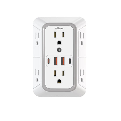Multi Socket Wall Outlet with 6 AC & 4 USB Ports