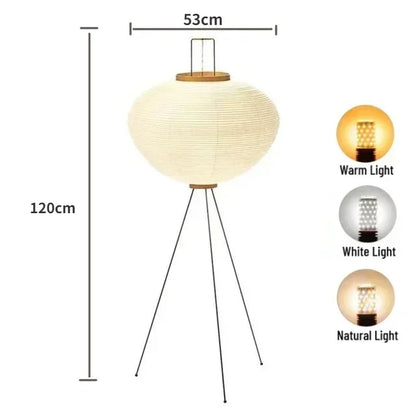 Japanese Wabi Sabi Rice Paper Standing Lamp