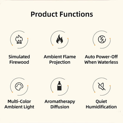 Fireplace Flame Humidifier & Aromatherapy Diffuser