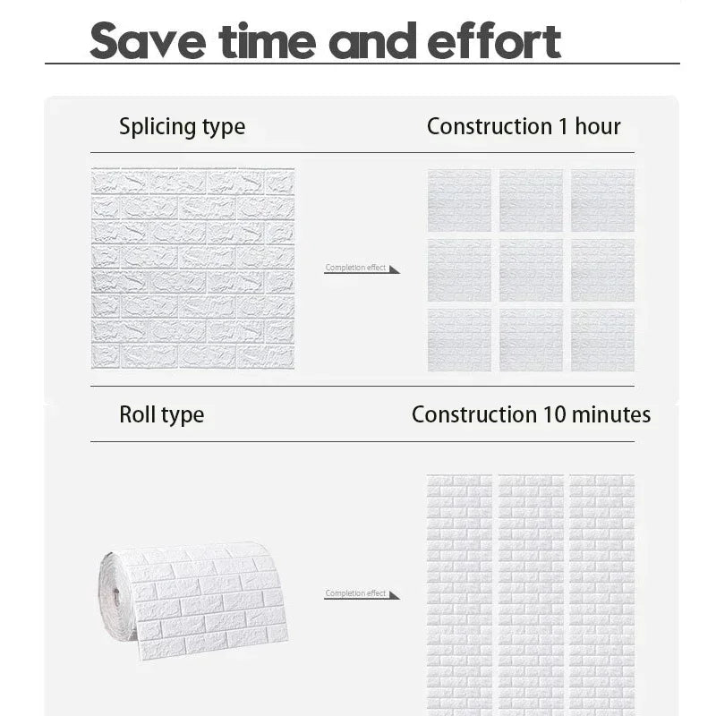Self-Adhesive 3D Brick Wallpaper Panels