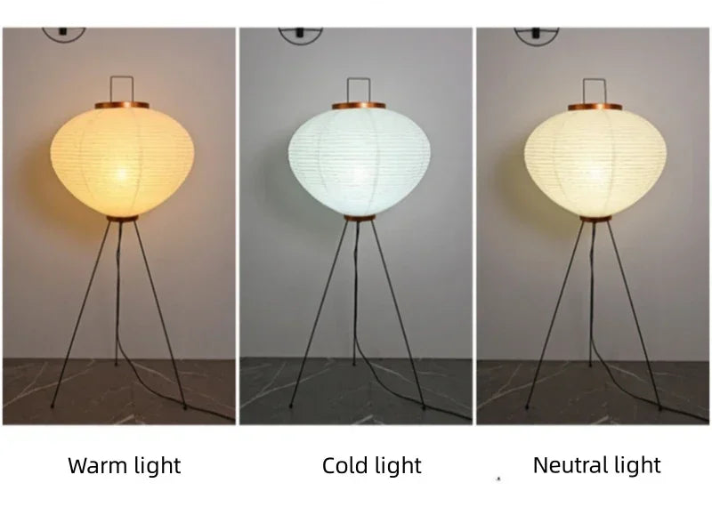 Japanese Wabi Sabi Rice Paper Standing Lamp