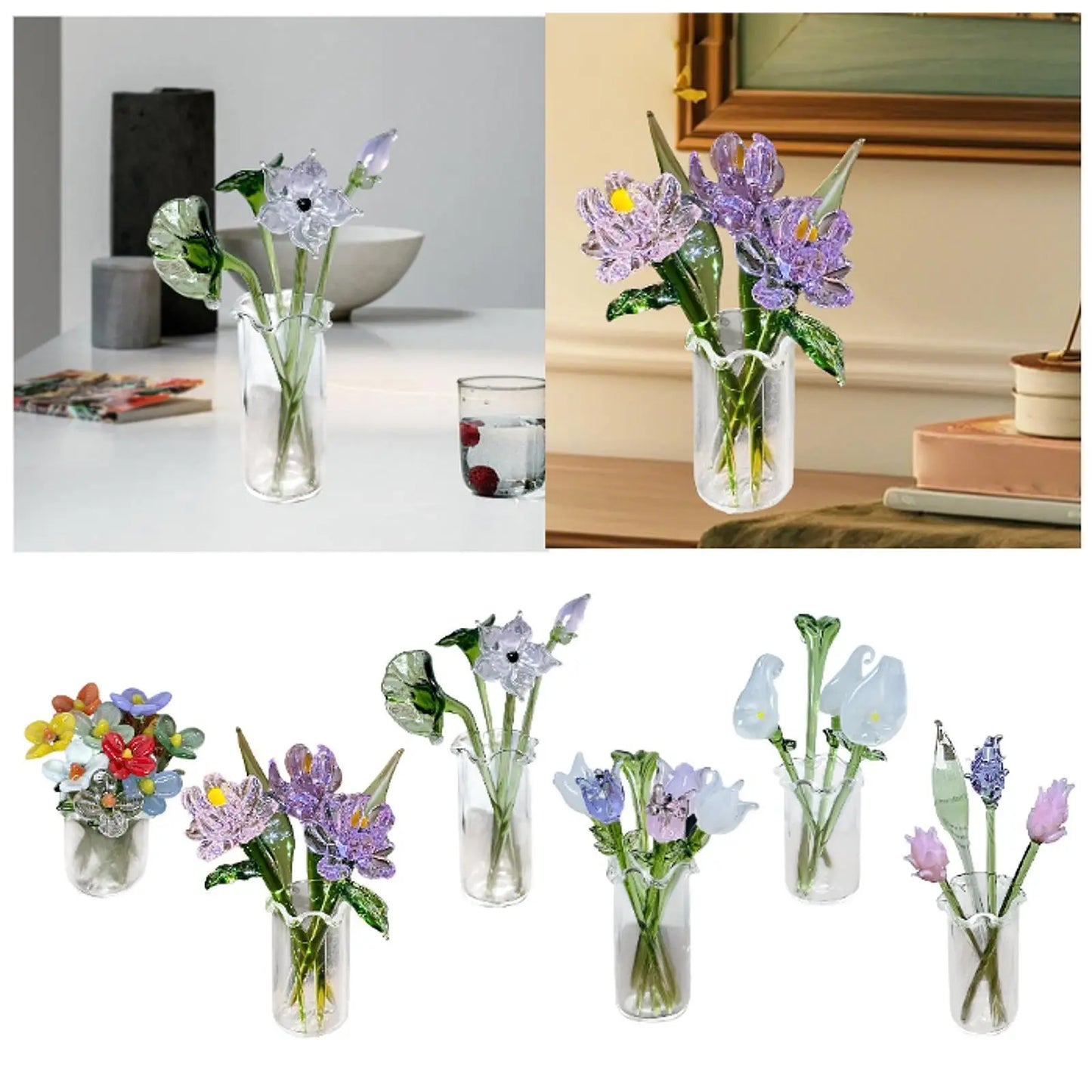 Eternal Glass Flower Bouquet in Vase