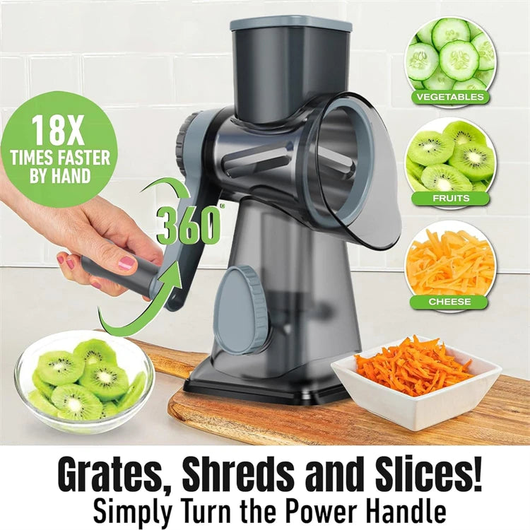 3-in-1 Rotary Grater Slicer & Shredder Set