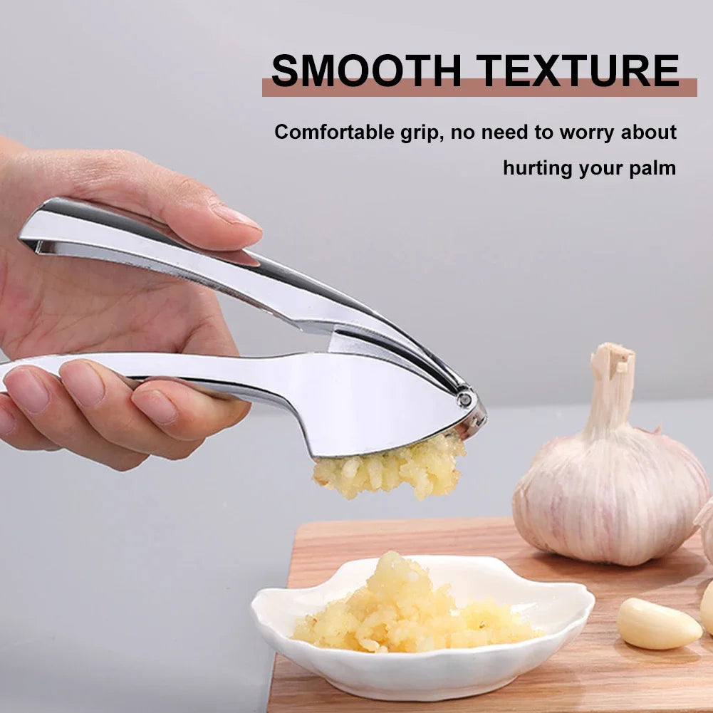 Easy Clean Stainless Steel Garlic Press Crusher